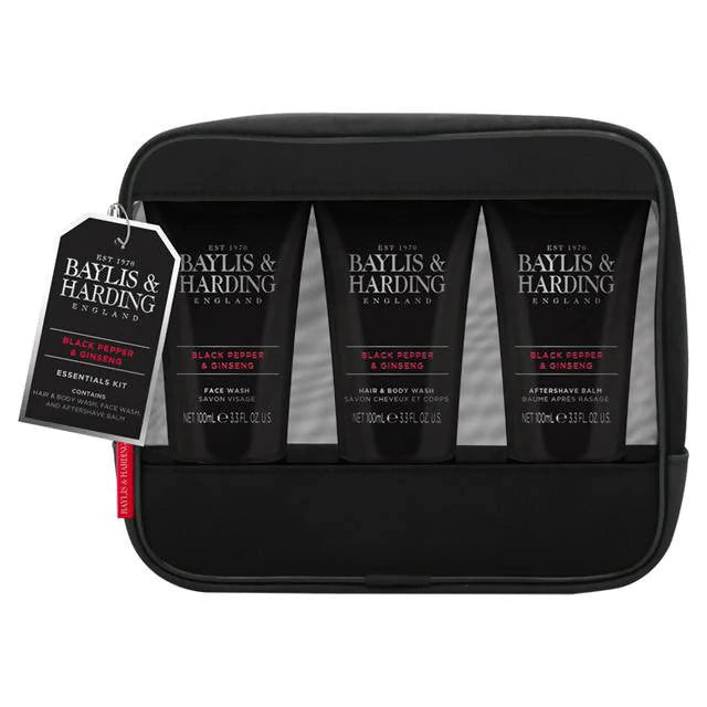 Baylis & Harding Men's Black Pepper And Ginseng Travel Essentials Gift Set