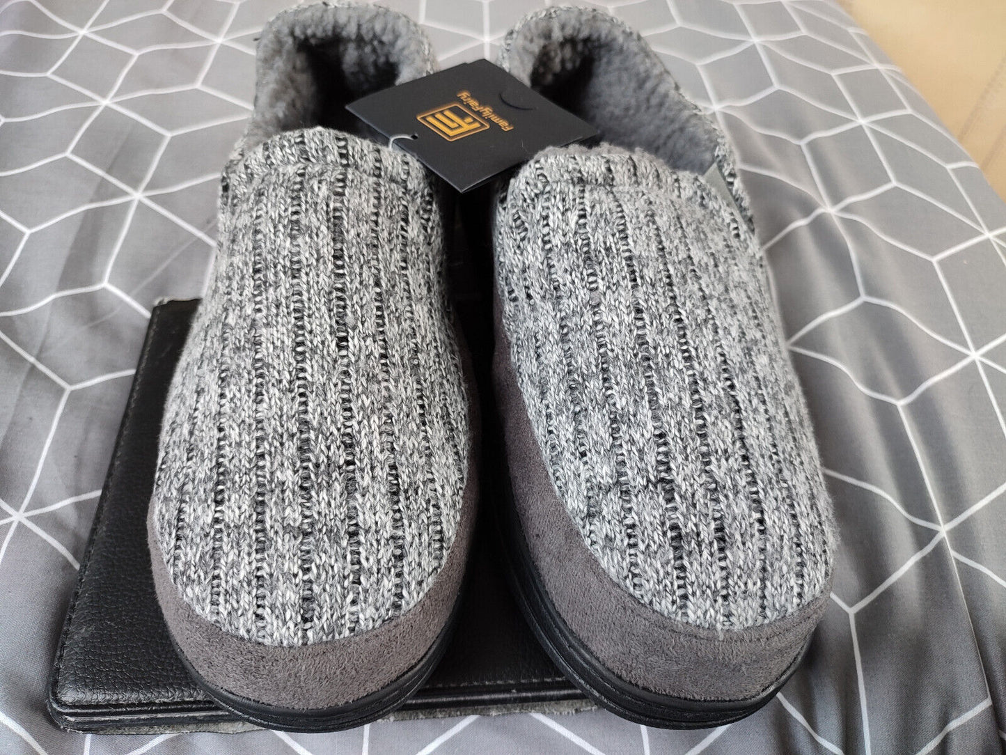 Family Fairy - Men's Knit Micro Suede Slippers