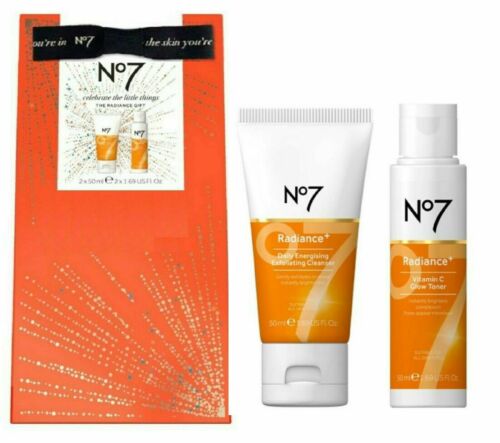 No7 The Radiance Gift Set Energising Exfoliating Cleanser 50ml + Glow Toner 50ml