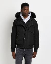 River island hooded bomber jacket hot sale