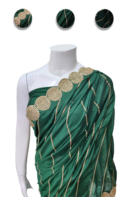 Green Golden Border Silk Saree
