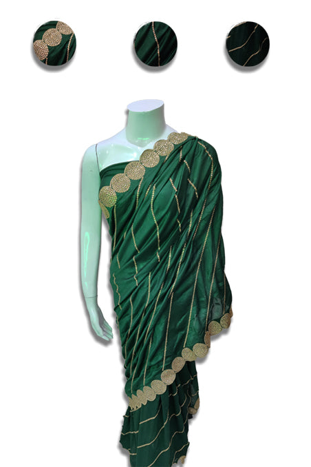 Green Golden Border Silk Saree