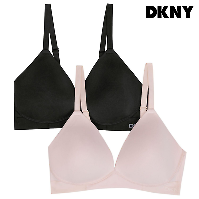  Customer reviews: DKNY Ladies' Seamless Bralette 2-PACK  (Black/Grey) (Small)