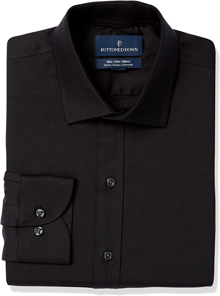 Buttoned Down - Men's Slim Fit Stretch Twill Dress Shirt
