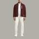 River Island Mens Rust regular fit borg funnel neck jacket