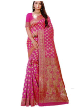 Pink Georgette Saree with Lurex Strips