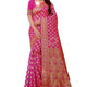 Pink Georgette Saree with Lurex Strips