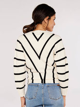 Chevron V Neck Crop Jumper