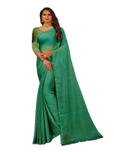 Green Georgette Saree with Lurex Strips