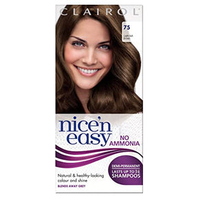 Clairol Nice 'N' Easy No Ammonia Lasting Colour Hair Dye, 75 Light Ash Brown