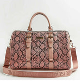 River Island Pink Snake Print Barrel Bag