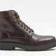 Brown Leather Chunky Lace Up Boots