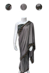 Charcoal Black Border Saree