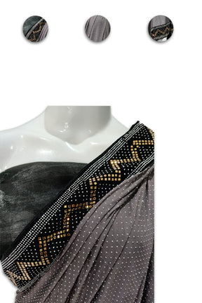 Charcoal Black Border Saree