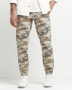 Green Skinny Fit Camo Cargo Trousers