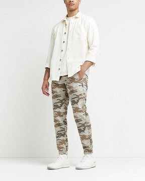 Green Skinny Fit Camo Cargo Trousers