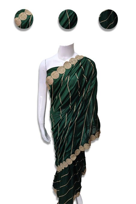 Green Golden Border Silk Saree