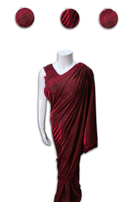 Maroon Fancy Plain Saree