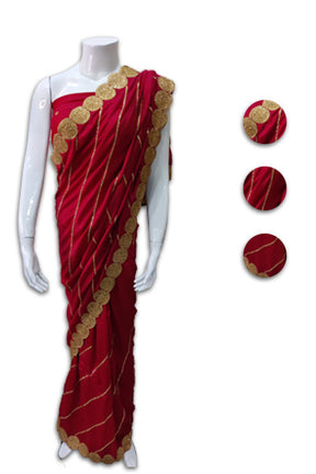 Pink Golden Border Silk Saree