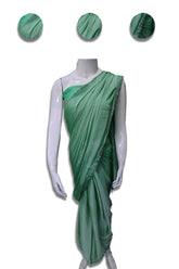 Georgette Sea Green Full Plain Saree